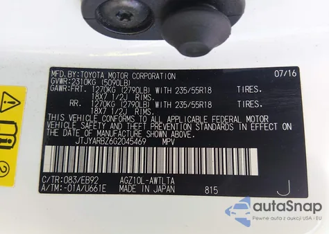 2016 Lexus Nx 200T F Sport z USA, uszkodzony, nr VIN JTJYARBZ6G2045469